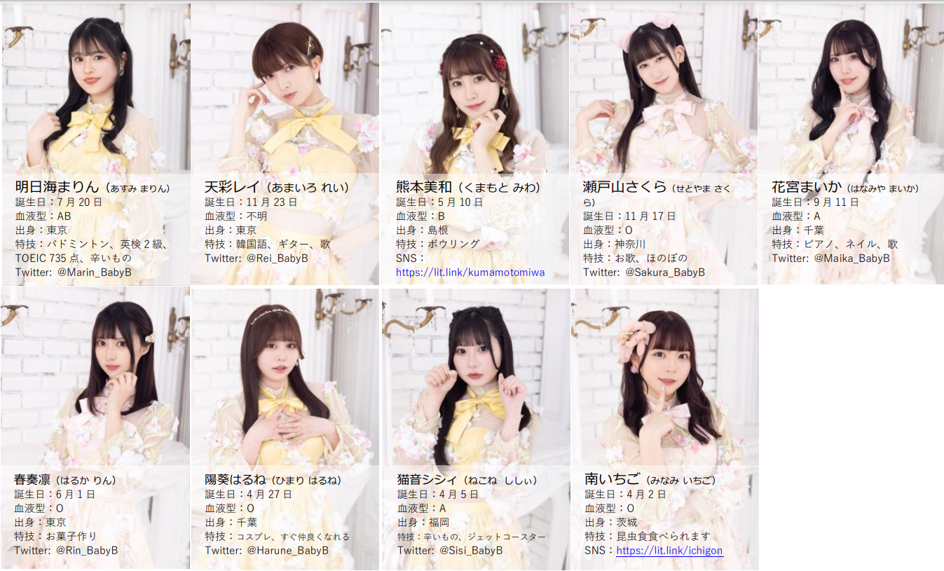 Timless Innocence な新星アイドル「Baby'z Breath」始動、 ビジュアル